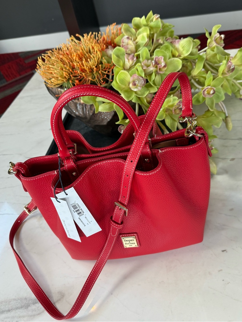 New Dooney & Bourke Lucca Leather Barlow Shoulder Bag Red - Picture 12 of 16